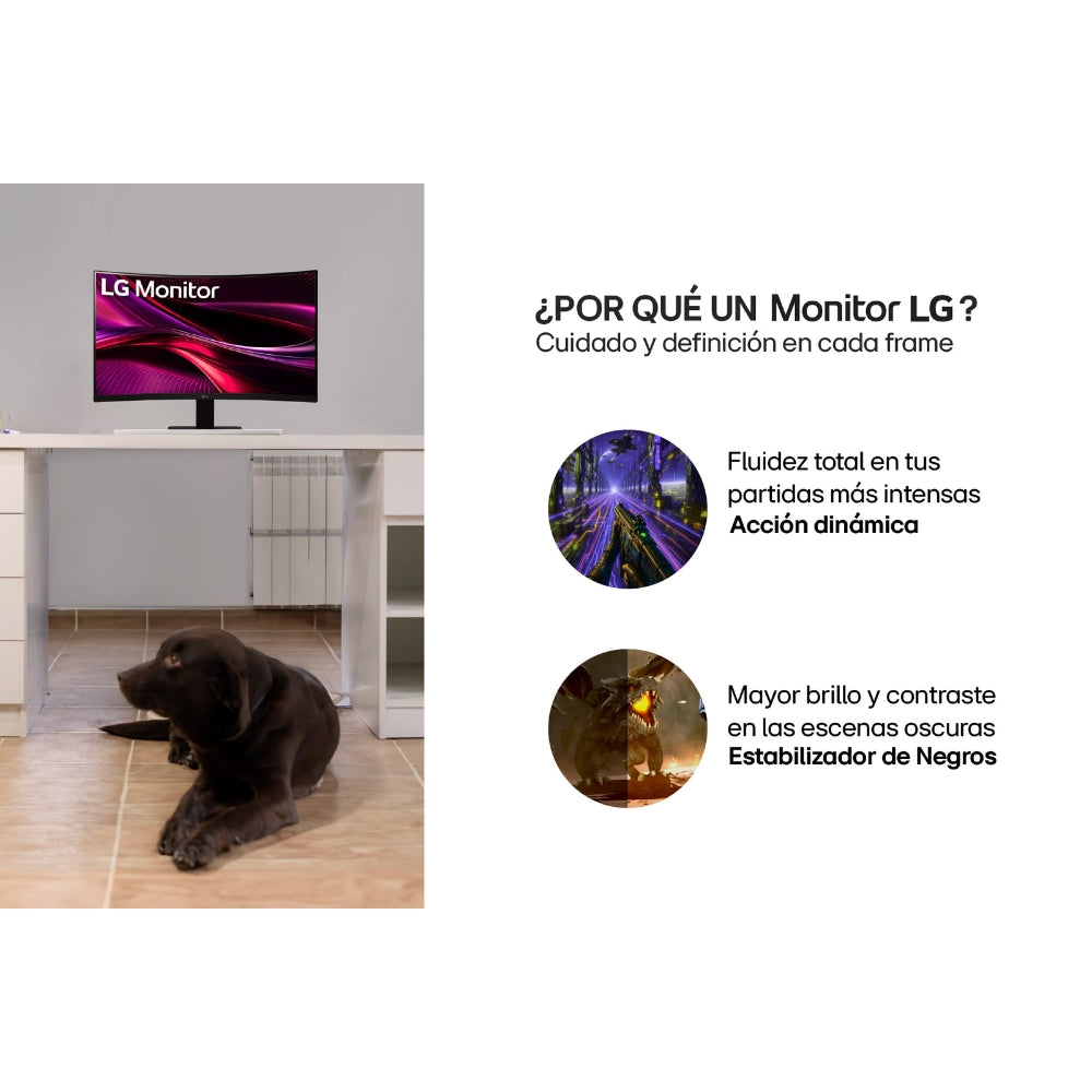 Monitor LG 24" Curvo FHD 100Hz con USB-C - Modelo 24U421A-B